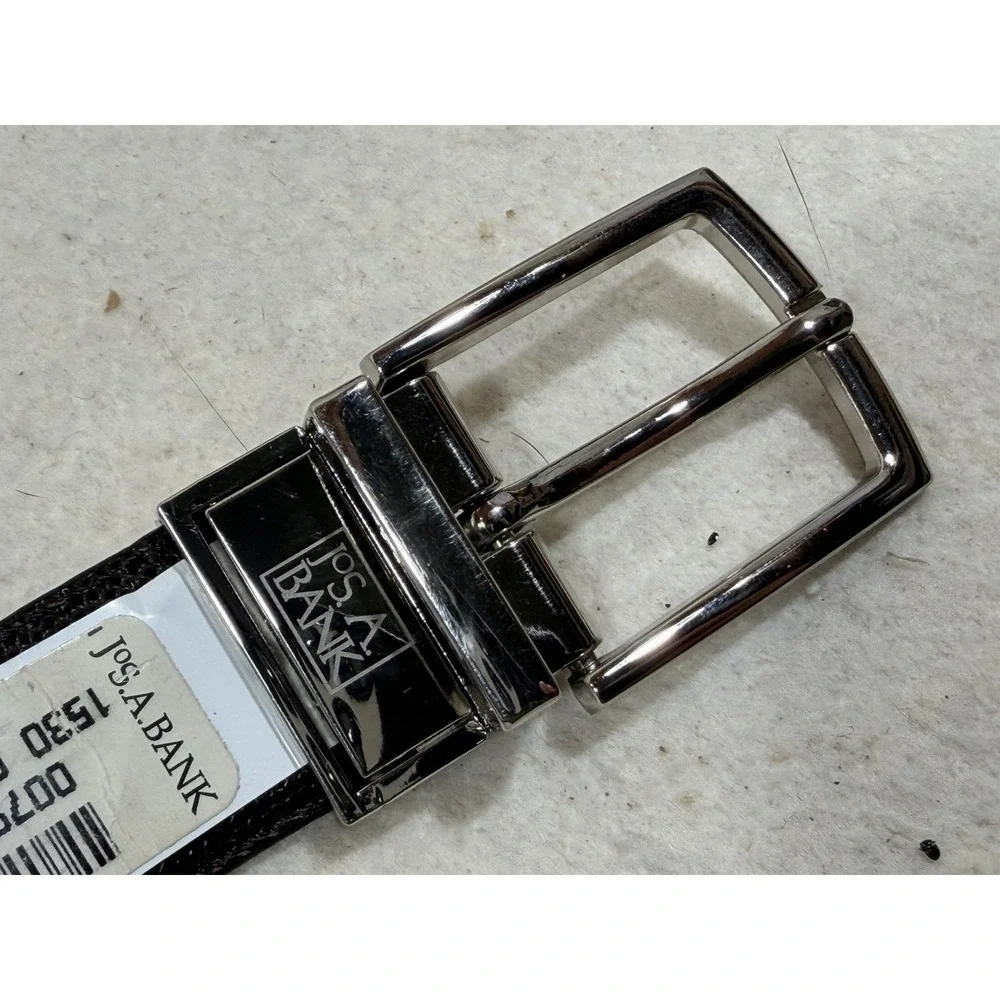 Jos A Bank Reversible Leather Belt‎ Size 42 Black Brown Italy Textured